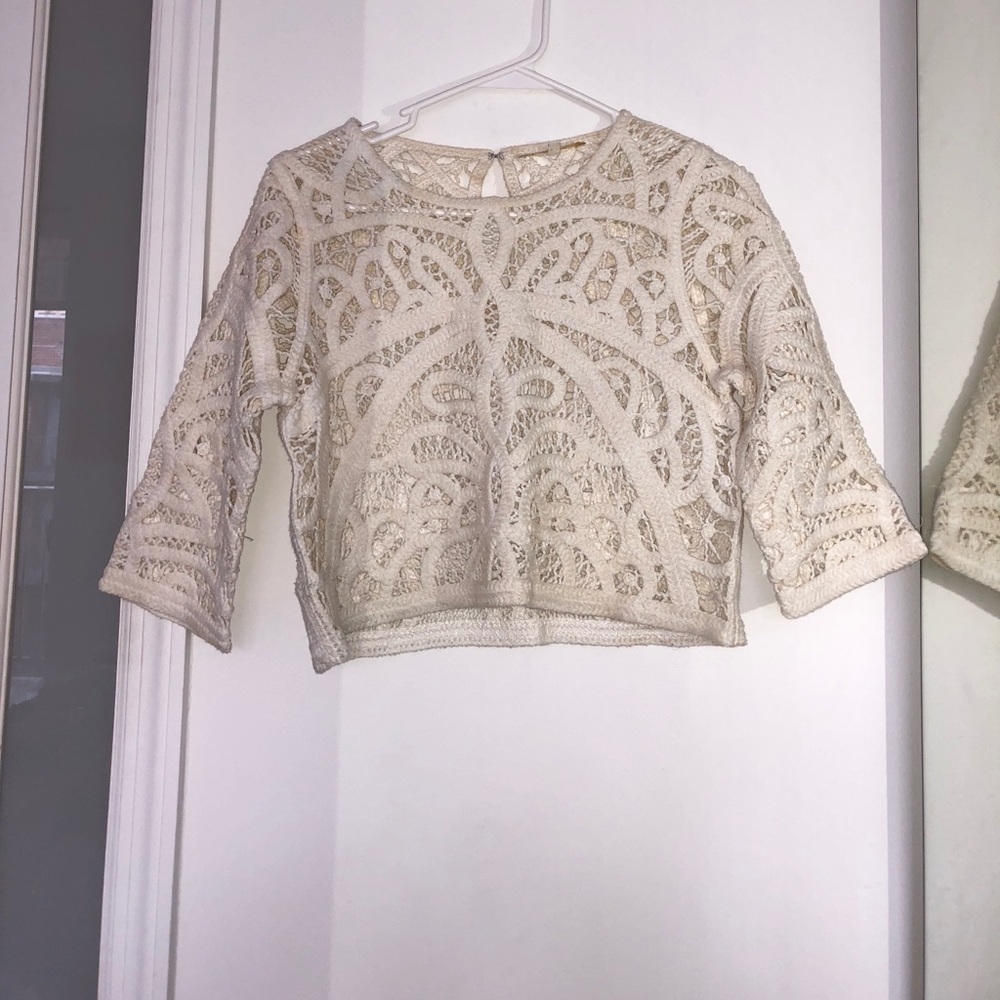 Knit/lace top